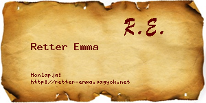 Retter Emma névjegykártya